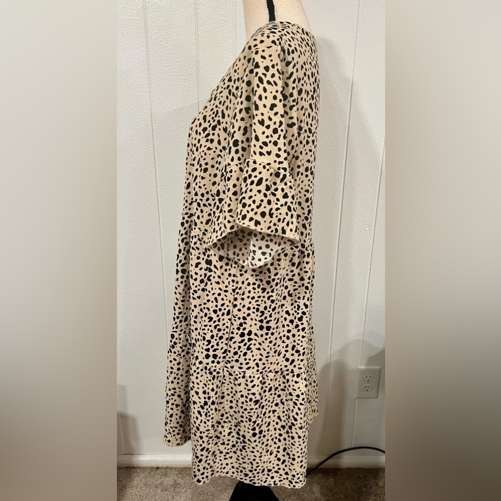 3/$25 🎈Amazon sundress leopard print swing dress with ruffles on sleeves - Picture 4 of 7